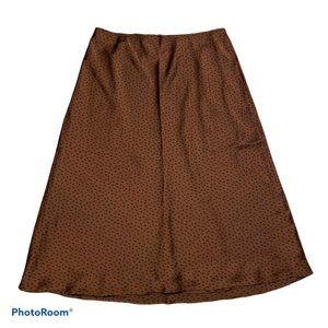 A&F Womens Animal Print Midi Skirt Satin Sz XL